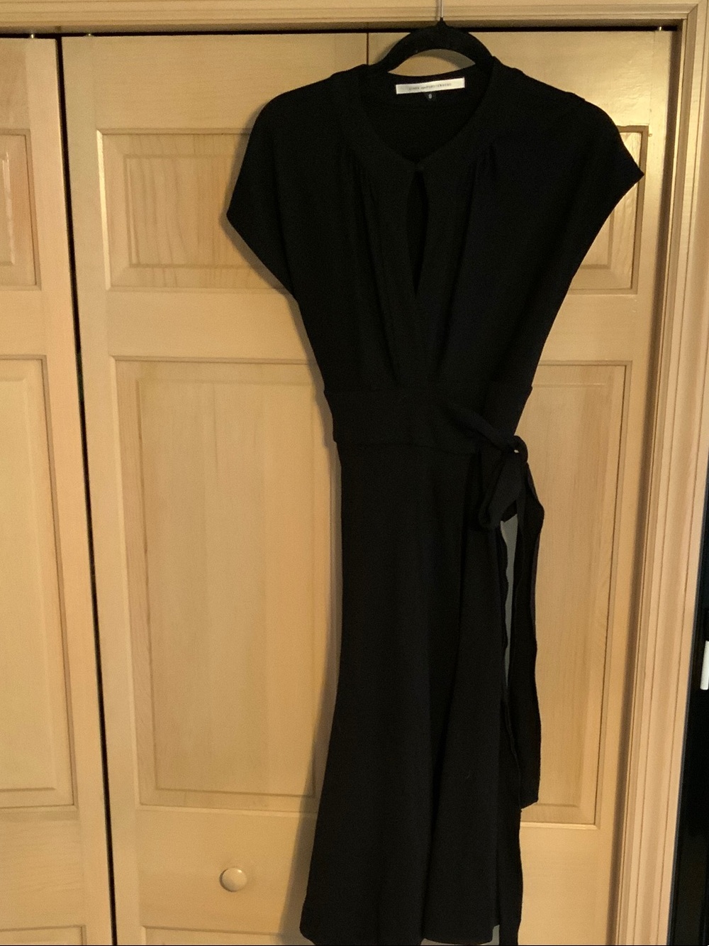 Diane Von Furstenberg Black Wrap Midi Dress